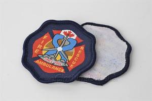 Écusson brodé hexagonal de secours incendie et ambulance, étiquette en tissu pour vêtement, lavable, cousu, tissé - Product Image 1