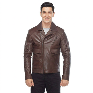 Veste en cuir slim fit pour homme, design élégant et unique, style streetwear, best-seller, haute qualité, prix abordable. - Product Image 6