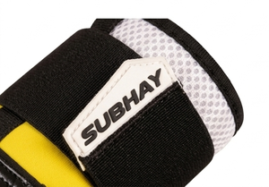Nouveauté 2026 – Gants de gardien de but professionnels SUBHAY en néoprène jaune et latex noir, paume en latex haute adhérence, logo personnalisé - Product Image 2
