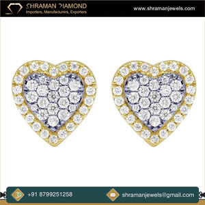 Boucles d'oreilles tendance en argent 925 plaqué rhodium avec moissanite, forme cœur romantique, cadeau d'anniversaire pour femme - Product Image 6