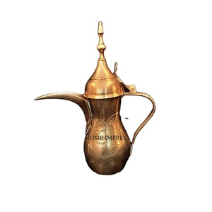 กาต้มน้ำชาและกาแฟแบบอาหรับ ดัลลาห์ สแตนเลสขัดเงาแบบมือทำ สไตล์โมเดิร์น เป็นมิตรกับสิ่งแวดล้อม ให้ความรู้สึกหรูหราสำหรับบ้าน - Product Image 1