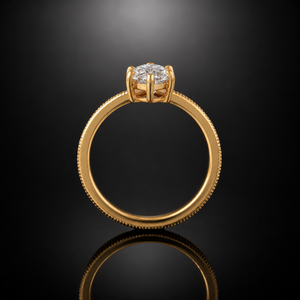 Anillo de Compromiso Solitario de Oro Sólido de 14k con Diamante Cultivado en Laboratorio de Corte Marquesa Vintage de 2.5 Quilates, Color E, VS1, Certificado IGI, para Ella - Product Image 2