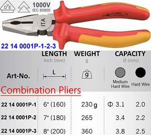 Pince combinée isolée 1000V avec VDE - Product Image 3
