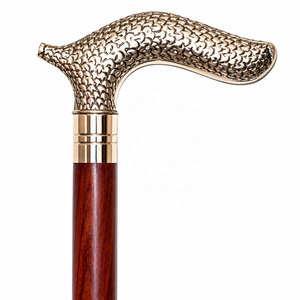 Bastón Plegable de Madera Vintage con Empuñadura de Latón Estilo Derby |   Bastón artesanal para hombres mayores, regalos de apoyo para la movilidad - Product Image 1