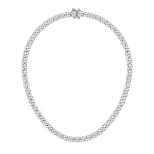 Collier de chaîne de tennis clouté en diamant de laboratoire de haute joaillerie à la mode en or blanc massif 18 carats bijoux de mariée classiques faits à la main - Product Image 1