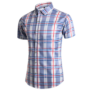 เสื้อเชิ้ตผ้าฝ้ายโพลีเอสเตอร์ทอแบบลำลอง เสื้อเชิ้ตติดกระดุมสำหรับผู้ชายที่ระบายอากาศได้ดีและสวมใส่สบาย - Product Image 4