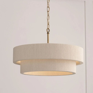 Japandi Fabric Pendant Lamp Minimalist Wabi-Sabi Linen Pendant Light Structured Panelled Textile Hanging <b>Chandelier</b> for Living - Product Image 4