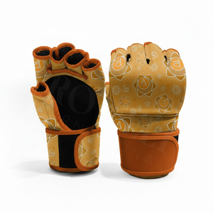 Gants de sparring MMA professionnels sans doigts pour l'entraînement de grappling, la boxe, le kickboxing, en cuir, à séchage rapide, avec fermeture à lacets - Product Image 5