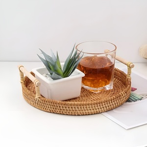 Tableware set rattan <b>trays</b> for serving pizza eco-friendly natural wooden <b>kitchen</b> ware <b>tray</b> - Product Image 5