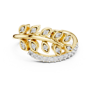 Anillo de Diamantes Cultivados en Laboratorio con Pétalos Luminosos, Oro Amarillo de 18 Quilates, Chapado en Rodio, Certificado, para Compromiso, Fiesta, San Valentín, Uso Diario - Product Image 4
