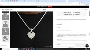 Iced Out Heart Pendant <b>Necklace</b> for <b>Men</b> 925 Sterling Silver Moissanite Diamond Tennis Chain Hip Hop Jewelry - Product Image 5