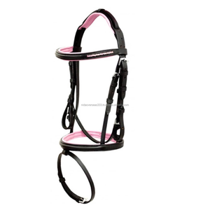 Bride de cheval en cuir de haute qualité avec strass Logo personnalisé équipement équestre pour la course d'équitation saut de cheval de Style occidental - Product Image 1