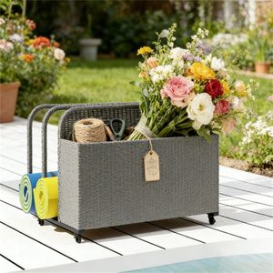 Contenitore per Piscina Grigio Misto, Design Pratico con Cesto Portaoggetti - Product Image 1