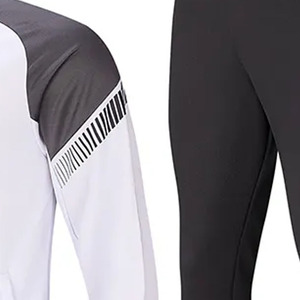 Survêtement Homme Blanc et Gris – Veste Sport Zippée Entièrement Noire et Pantalon Séchage Rapide Coupe Classique – Idéal Automne – Design Uni Col Montant - Product Image 5