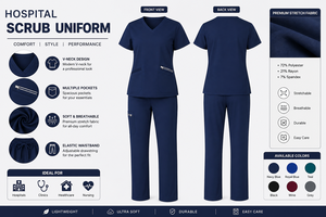 Custom Unisex Nursing <b>Scrub</b> <b>Set</b> Soft Cotton Jersey Medical Uniform Hospital <b>Scrub</b> Top Pants Healthcare Workwear - Product Image 4