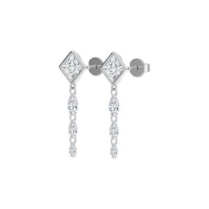 Boucles d'oreilles élégantes en or rose 9 carats avec diamants de laboratoire en forme de poire percée de 3,18 CTW, bijoux haut de gamme pour occasions spéciales - Product Image 6