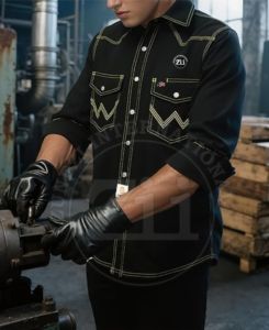 Camisa de Manga Larga de Algodón Ignífuga CAT2 al por Mayor, Ropa de Soldador FR con Protección contra Vapores, Resistencia al Calor de 300C-500C - Product Image 6