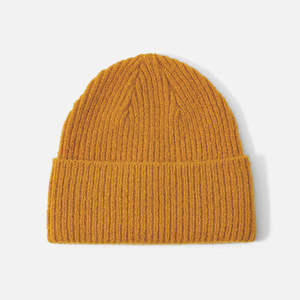 Bonnet unisexe d'hiver en tricot côtelé, épais, chaud et doux, en mélange acrylique et laine, style décontracté, pour hommes et femmes, vente en gros - Product Image 1