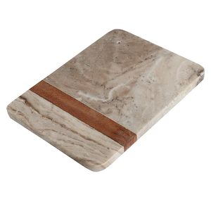 Planche à découper en marbre et bois faite à la main, planche de service, planche à fromage, préparation alimentaire en cuisine, décoration de la maison, cadeau - Product Image 2