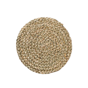 Non-Slip Seagrass Placemats <b>Round</b> Handwoven <b>Table</b> <b>Mats</b> Natural Straw Charger Plates for Glass Dining Surfaces - Product Image 1