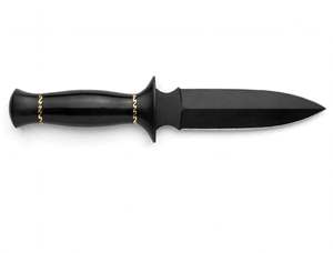 Custom Handcrafted Matte Black Steel Spear-Point <b>Craft</b> <b>Tool</b> with Ebony Wood & Brass Filework Handle - Product Image 6