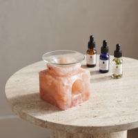 Diffuseur d'arômes artisanal en cube de sel rocheux, accessoire d'huiles essentielles en sel de cristal de l'Himalaya pour les espaces bien-être