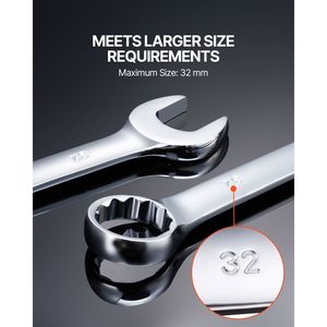 Set di 25 Chiavi Combinate a Bocca Aperta in Acciaio al Carbonio, Misure Metriche da 6mm a 32mm, con Custodia Arrotolabile, Include Misure 17mm e 21mm - Product Image 5
