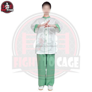 ชุดกังฟูคุณภาพพรีเมียมสีตัดกันแบบกำหนดเอง ผ้าโพลีเอสเตอร์ระบายอากาศได้ดี ชุดศิลปะการต่อสู้ โลโก้ด้านหน้า สำหรับผู้ใหญ่ทั้งชายและหญิง FIGHT - Product Image 3