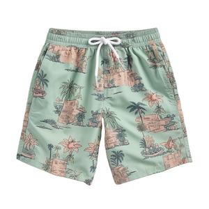 กางเกงว่ายน้ำสำหรับผู้ชายกางเกงขาสั้นชายหาดสีทึบแบบลำลองยืดได้4ทางระบายอากาศได้ดีกันยับ - Product Image 1