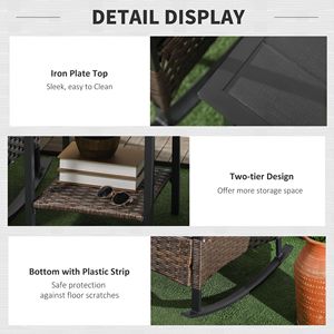 Set Bistrot da Esterno in Vimini Blu Scuro con Cuscini per Giardino - Product Image 6