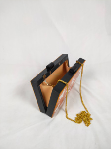 Resin <b>Box</b> Lady <b>Clutch</b> Newest Design Resin Mop Purse Resin <b>Bag</b> Metal Purse Boho <b>Clutch</b> <b>Bag</b> for Bridal Uses at Unexpected Price - Product Image 3