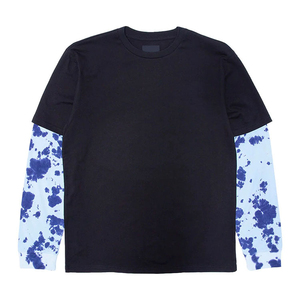 เสื้อยืดแขนยาวสองชั้น สไตล์สตรีทแวร์ ทรงโอเวอร์ไซส์ ดีไซน์วินเทจแบบฟอกสี ลายเรียบ สำหรับผู้ชาย - Product Image 2