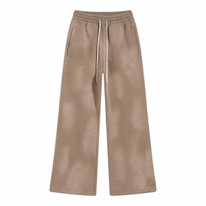Pantalon de jogging unisexe en polyester et coton délavé à l'acide, effet soleil, faible MOQ, vente en gros pour hommes - Product Image 2