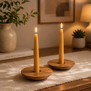Handmade Natural Wood <b>Tea</b> Light Holder Round Candle Jar Tabletop Votive <b>Stand</b> for Home Wedding Christmas Decor - Product Image 6