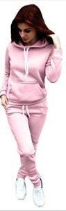 Conjunto Deportivo con Capucha para Mujer, Manga Larga, Color Sólido, Informal, para Otoño, Transpirable, Corte Regular, con Bolsillos Laterales - Product Image 5