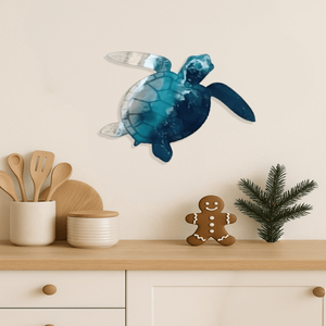 Scultura da Parete Artigianale in Ferro a Forma di Tartaruga Marina CIFbuy, Arte a Tema Costiero e Oceanico per Soggiorno e Camera da Letto, TikTok per Servizio di Selezione Temu - Product Image 2