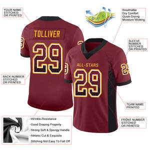 <b>Custom</b> Sublimation Football Jersey OEM Personalized Casual Style 100 Percent Polyester Fleece Team Name Number Printed Shirt - Product Image 4