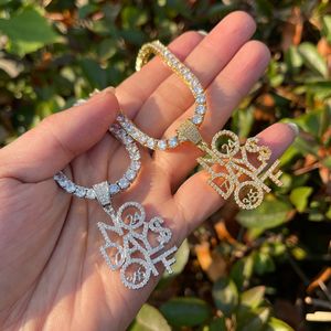 Pendentif Hip Hop pour homme, diamant de laboratoire incolore, 24/7/365 sans jours de repos, pendentif serti de diamants - Product Image 1