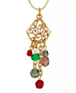 Collier de perles en verre coloré doré |   2028 - Product Image 2