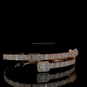 3MM VVS Baguette Moissanite <b>Bangles</b> 925 <b>Silver</b> Rose Gold Plated Trendy Adjustable Moissanite Diamond <b>Bangles</b> <b>for</b> <b>Women</b> - Product Image 2