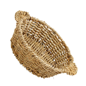 Handwoven <b>Seagrass</b> <b>Basket</b> Heat Resistant Hot Pot <b>Basket</b> Table Food Service Organizer with Handle Wholesales From Vietnam - Product Image 3