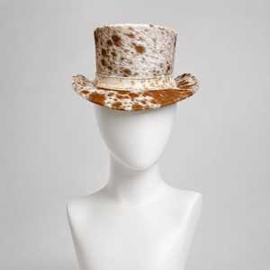 Sombrero de Cuero con Estampado de Vaca, Unisex, para Adultos, Formal, para Fiestas, al Aire Libre, Estilo para las Cuatro Estaciones - Product Image 1