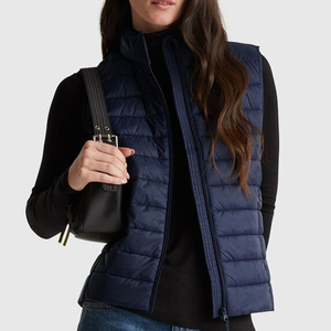 Gilet matelassé sans manches brillant pour l'hiver, avec logo personnalisé, imperméable, effet bulle, pour hommes, avec capuche - Product Image 4