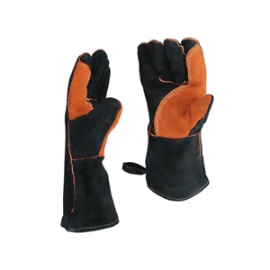 Premium Quality Cowhide Leather Anti-Vibration Safety Cuff Fireplace Working Gloves Waterproof Safety Hand Protection <b>Fire</b> - Product Image 4