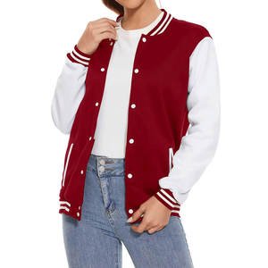 แจ็คเก็ตวาร์ซิตี้ลายสก็อตสำหรับผู้หญิง ขายส่ง ปักโลโก้ได้ กันลม เป็นมิตรกับสิ่งแวดล้อม ระบายอากาศได้ดี แขนหนัง ใส่ได้ทุกฤดู ขนาดปกติ - Product Image 1