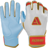 Guantes de Béisbol de Cuero al por Mayor, Color Blanco, Puño Corto, Antideslizantes, Cierre de Gancho y Bucle, Alta Calidad, Marca Adiha Impex