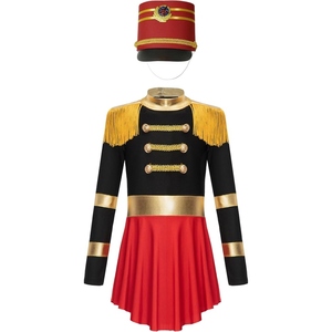 Disfraz de Banda de Música para Niñas, Vestido Negro, Dorado y Rojo con Sombrero, Uniforme de Banda de Marcha, Disfraz de Cosplay, Disfraz Infantil de Poliéster - Product Image 3