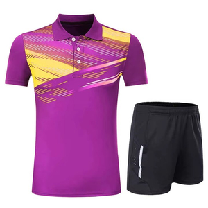 Uniforme de Tenis Personalizado con Logotipo para Hombre, Conjunto de Camiseta y Pantalones Cortos de Poliéster, OEM - Product Image 1