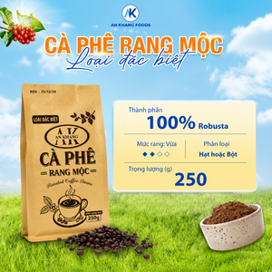 เมล็ดกาแฟโรบัสต้าเวียดนามคั่วเต็มสุกแบบออร์แกนิก บรรจุถุง 0.25 กก. ปรับแต่งได้ 100% ผลิตด้วยวิธีการแปรรูปแบบเปียก (Wet Process) ยี่ห้อ KHANG ตัวอย่างเมล็ดกาแฟ - Product Image 5
