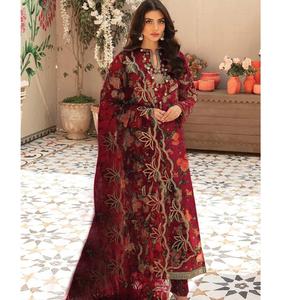 Vestido Salwar Kameez indio pakistaní para mujer de WS INTERNATIONAL, de tela de seda, diseño étnico, traje Sarree, nuevo modelo Eid. - Product Image 3